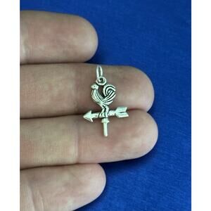 Sterling Silver Weather Vane Rooster Charm, Silver Weather Vane Rooster Pendant